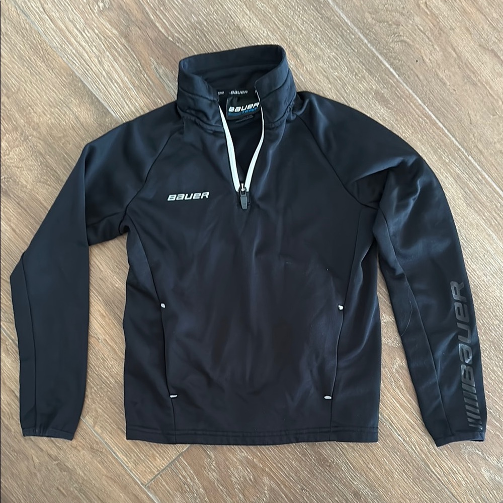 Bauer Black Quarter-Zip Pullover. Size XS. Fit my son age 7.